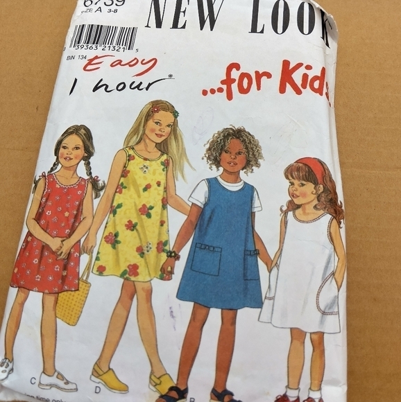 New Look Simplicity Sewing Pattern 6739 Girls Dresses Dress Sizes 3-8 - Picture 1 of 2